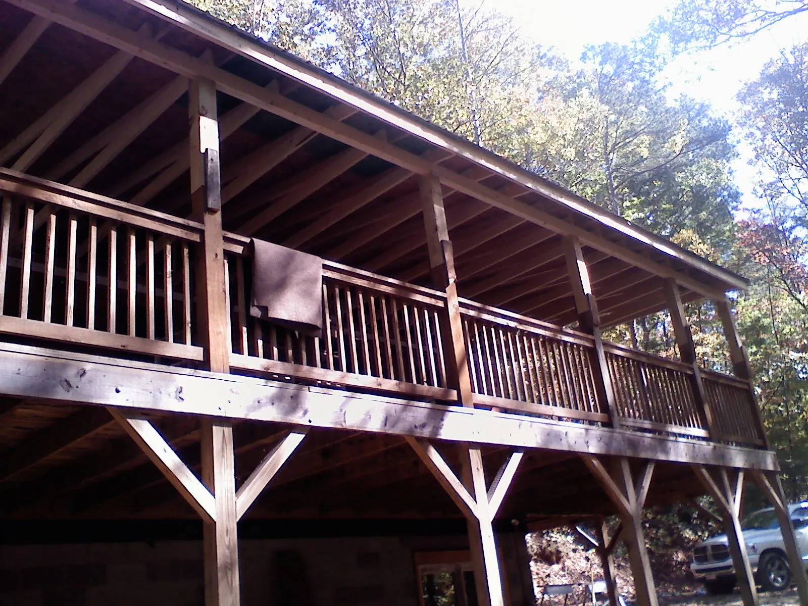 Timber framing under a new elevated porch and deck — Roof Leak Repair in Elkwood by Roofing Brothers